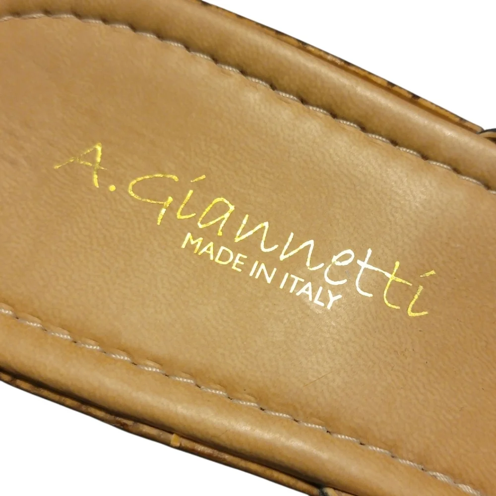 A.‎ Giannetti Blue Suede Cork Wedge 9.5M